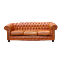 3er Sofa Chesterfield cognac